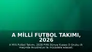 A Milli Futbol Takımı, 2026 Dünya Kupası'nda Avustralya ile Karşılaşıyor