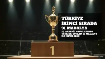 20. Akdeniz Oyunları'nda Türkiye 91 Madalyayla İkinci Sırada Tamamladı