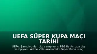 UEFA Süper Kupa Maçı Tarihi ve Yeri Belli Oldu