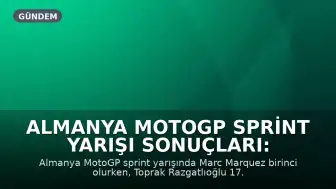 Almanya MotoGP Sprint Yarışı Sonuçları: Toprak Razgatlıoğlu 17. Sırada Kaldı