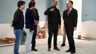 Erzincan Üzümlü'de Yapımı Devam Eden Güreş Salonunda İnceleme